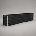 Jardinière surélevée rectangulaire sans fond en acier galvanisé, 180 × 60 × 60 cm, noir et argenté