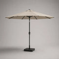 Parasol extérieur carré inclinable 300 × 300 cm en polyester beige avec mât en acier anthracite et pied
