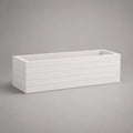 Jardinière rectangulaire en bois peint blanc, 100 × 40 × 40 cm